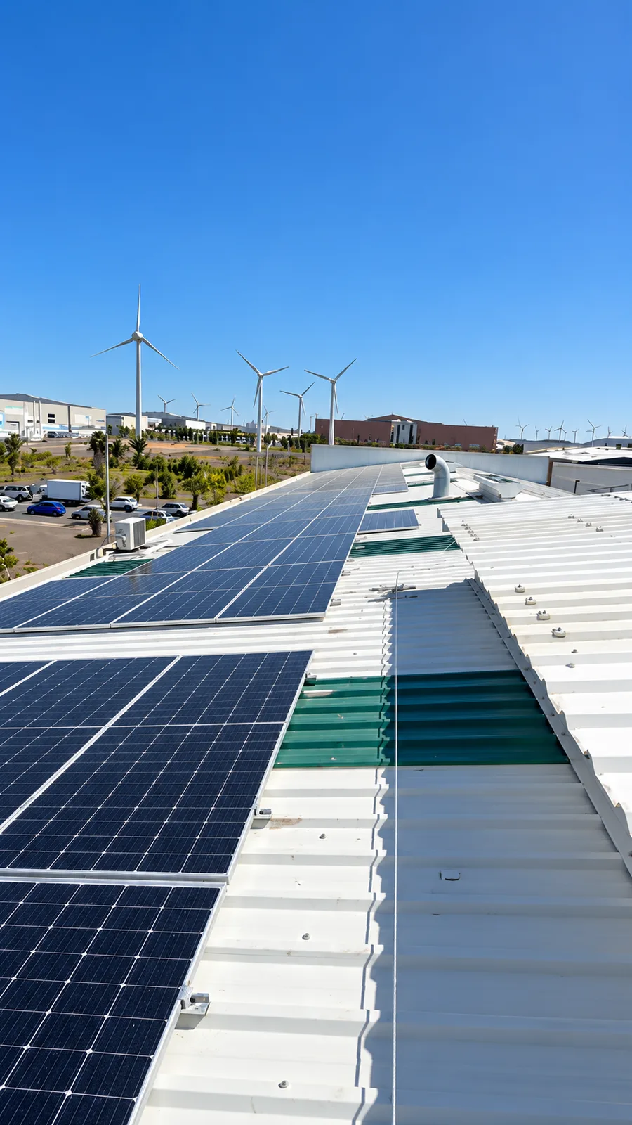 Placas solares sobre la cubierta de la planta de Arinaga